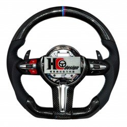 BMW F30 M3款 競技型 左右透氣皮 變形蟲方向盤 三色定位圈