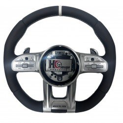 BENZ AMG NAPPA 透氣皮、白色定位圈、白線、銀