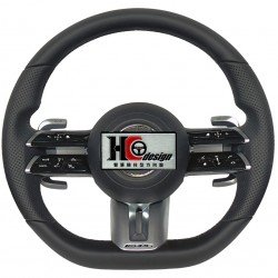 BENZ AMG 21款 上下全皮 左右透氣皮 蜻蜓方向盤 黑面板 銀