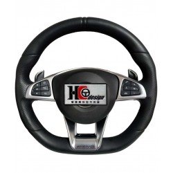 205-BENZ AMG 15款 上下全皮 左右透氣皮 方向盤  黑色定位圈 205-BENZ AMG 15款 上下全皮 左右透氣皮 方向盤  黑色定位圈