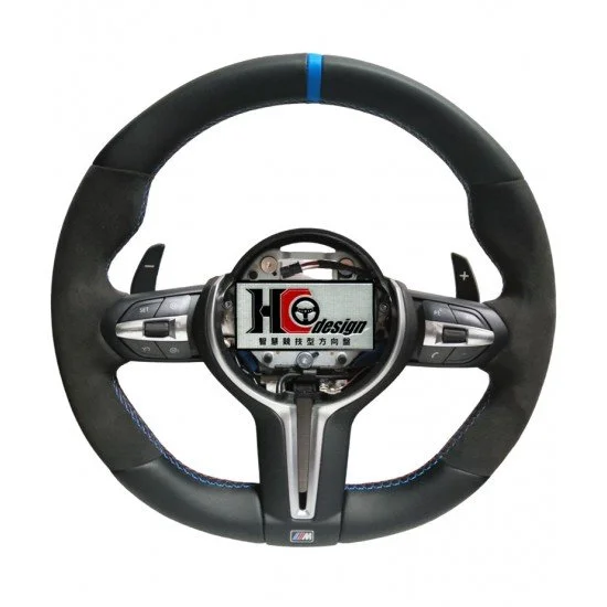 BMW F10 M5款 MP款 上下全皮 左右麂皮 方向盤 藍色定位圈 BMW F10 M5款 MP款 上下全皮 左右麂皮 方向盤 藍色定位圈