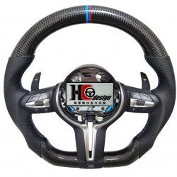 BMW F30 M3款 競技型 左右透氣皮 變形蟲方向盤 三色定位圈