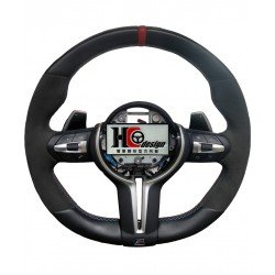 BMW F世代 F系列 MP款 for E9x 上下全皮 左右麂皮 方向盤 紅色定位圈