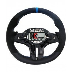 BMW G30 MP款 上下全皮 左右麂皮 方向盤 藍定位圈 (裸盤)