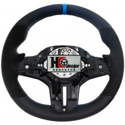 BMW G30 MP款 上下全皮 左右麂皮 方向盤 藍定位圈 (裸盤)