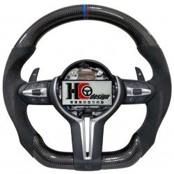 BMW F30 M3款 競技型 左右麂皮 變形蟲方向盤 三色定位圈