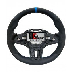 BMW G20 MP款 上下全皮 左右麂皮 方向盤 藍定位圈 (裸盤)