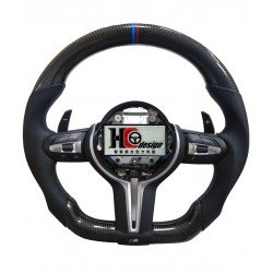 BMW F10 M5款 競技型 左右透氣皮 變形蟲方向盤 三色定位圈