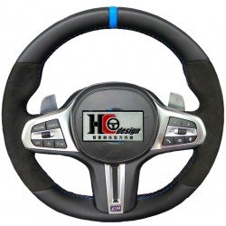 BMW G世代 G系列 MP款 for F30 M3款 上下全皮 左右麂皮 方向盤 藍色定位圈